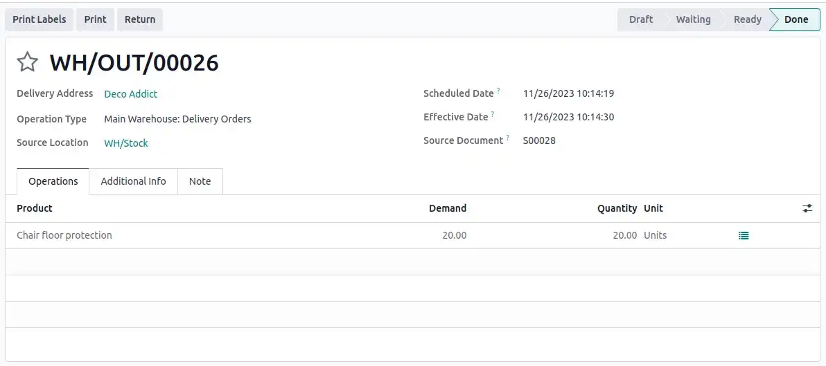odoo Inventory module