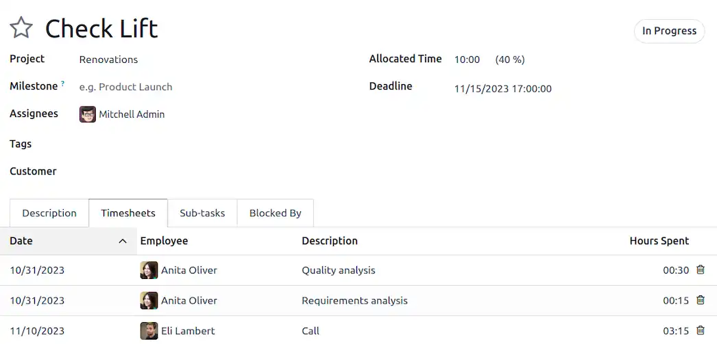 odoo Project module